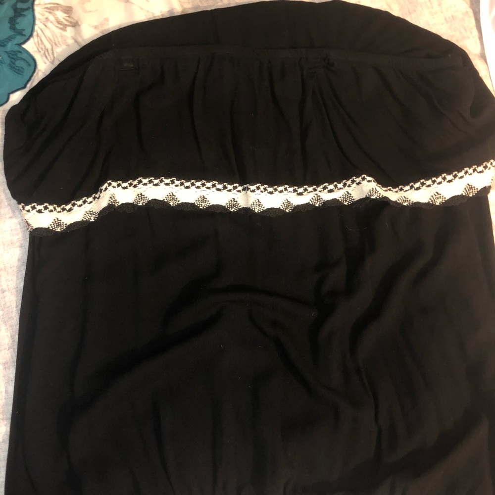 Strapless (tube top) black w/cream